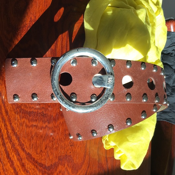 MK Leather studded belt sz M - Picture 6 of 11
